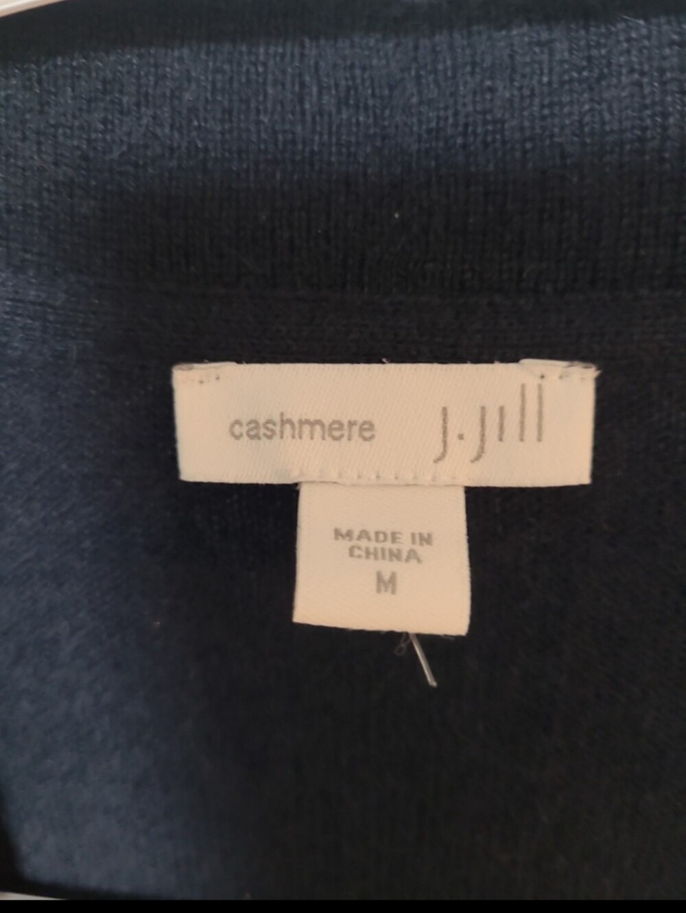 J. Jill Open-Front Longline Cashmere Cardigan Navy Medium - Picture 4 of 6